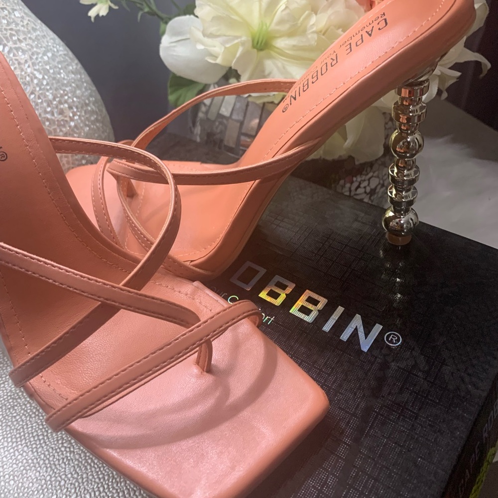 Peach and Gold Heels